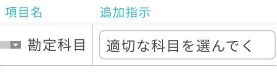 必要であれば、個別の項目に指示を書き込みます